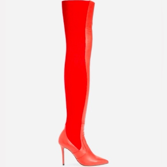 New!Tony Bianco DAHLIA
OVER THE KNEE LEATHER + FABRIC STRETCH BOOT
RED Size 8.5 - Picture 8 of 15